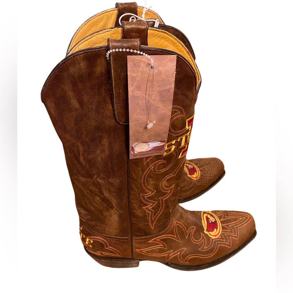 NWT Men’s Gameday Iowa State Leather Cowboy Boots Sz. 10 1/2 - Picture 3 of 9